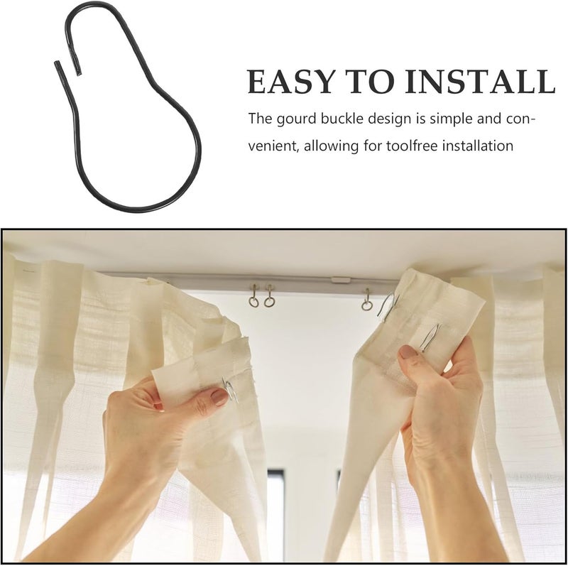 20pcs Black Shower Curtain Hooks and Rings Metal Bathroom Curtain Rod Hangers for Shower and Drapes - Image 3