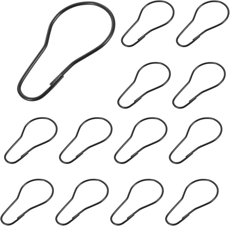 20pcs Black Shower Curtain Hooks and Rings Metal Bathroom Curtain Rod Hangers for Shower and Drapes - Image 1