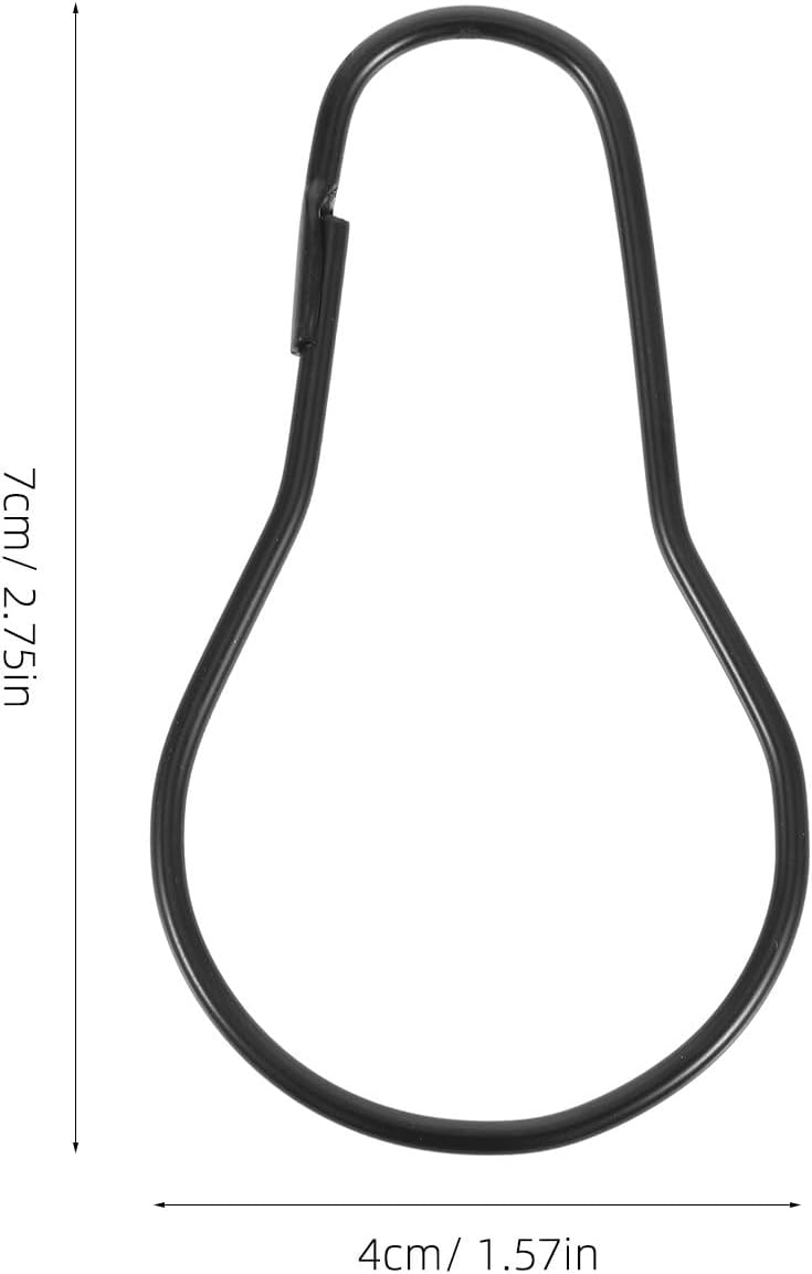 20pcs Black Shower Curtain Hooks and Rings Metal Bathroom Curtain Rod Hangers for Shower and Drapes - Image 2