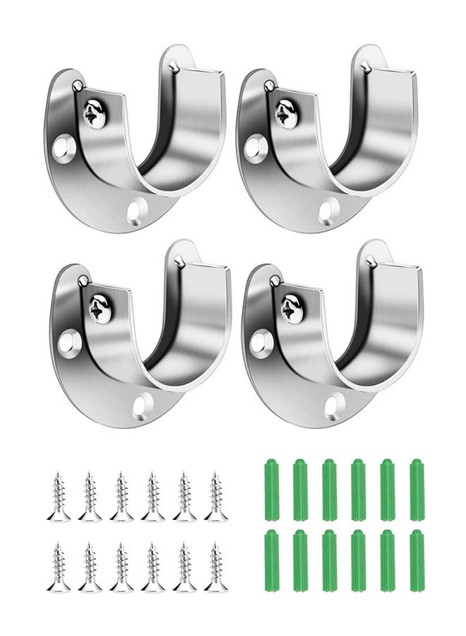 GNAFOTU Heavy Duty Closet Rod Brackets Closet Shower Rod Bracket Closet Rod Holders Closet Pole Sockets Closet Rod Supports for Rod, 4 Pcs, 32mm - Image 1