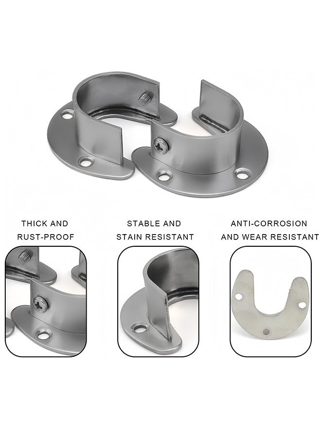 GNAFOTU Heavy Duty Closet Rod Brackets Closet Shower Rod Bracket Closet Rod Holders Closet Pole Sockets Closet Rod Supports for Rod, 4 Pcs, 32mm - Image 3