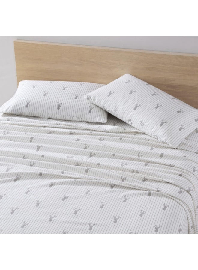 Eddie Bauer  King Sheets Cotton Flannel Bedding Set Brushed For Extra Softness Cozy Home Decor Deer Lodge King - Image 5