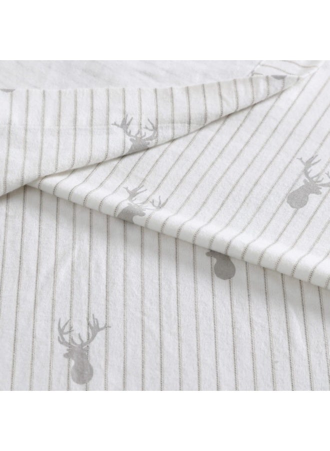 Eddie Bauer  King Sheets Cotton Flannel Bedding Set Brushed For Extra Softness Cozy Home Decor Deer Lodge King - Image 3