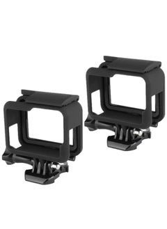 Frame Mount Housing Case, Compatible with GoPro Hero 7/6/5 Black Action Camera Top Open Protective Housing Case with Quick Release Bracket(2 Pcs)
