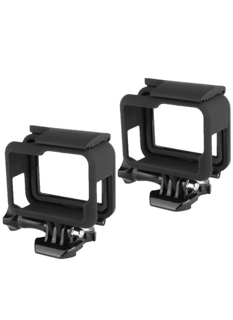 Frame Mount Housing Case, Compatible with GoPro Hero 7/6/5 Black Action Camera Top Open Protective Housing Case with Quick Release Bracket(2 Pcs)