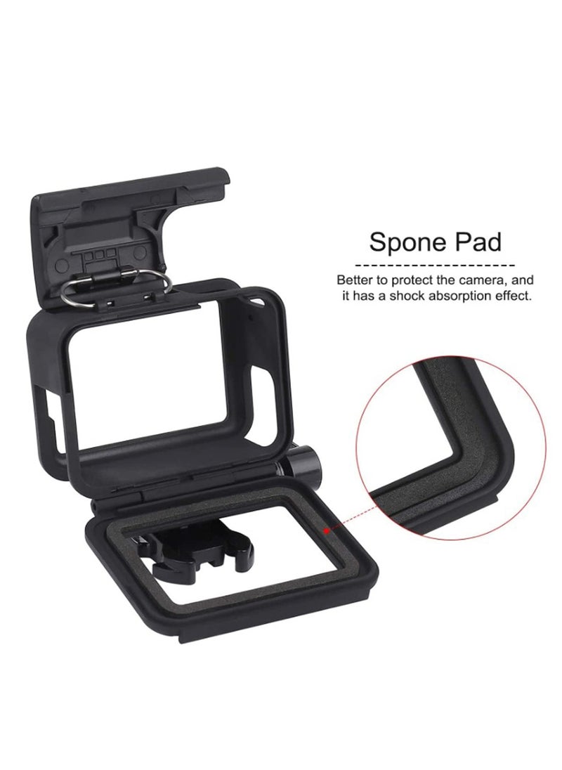 SYOSI - Frame Mount Housing Case, Compatible with GoPro Hero 7/6/5 Black Action Camera Top Open Protective Housing Case with Quick Release Bracket(2 Pcs) - Image 1