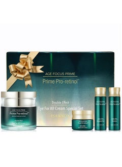 Isa Knox Age Focus Prime Double Effect Eye For All Cream Set (3.4Fl Oz) Korean Skincare Set Lightweight Rich Eye Cream Toner Emulsion With Daytime Retinol Mothers Day Gifts  - Image 1