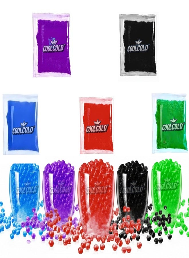 COOLCOLD Gel Blaster Refill Ammo - 50,000 Rounds of 7-8mm Non-Toxic Water Beads for Gel Guns - Safe for Adults 15+ - Transparent Gel Bullets - Also Ideal as Home Decor Vase - Pack of 5, Any 3 Colors - Image 1
