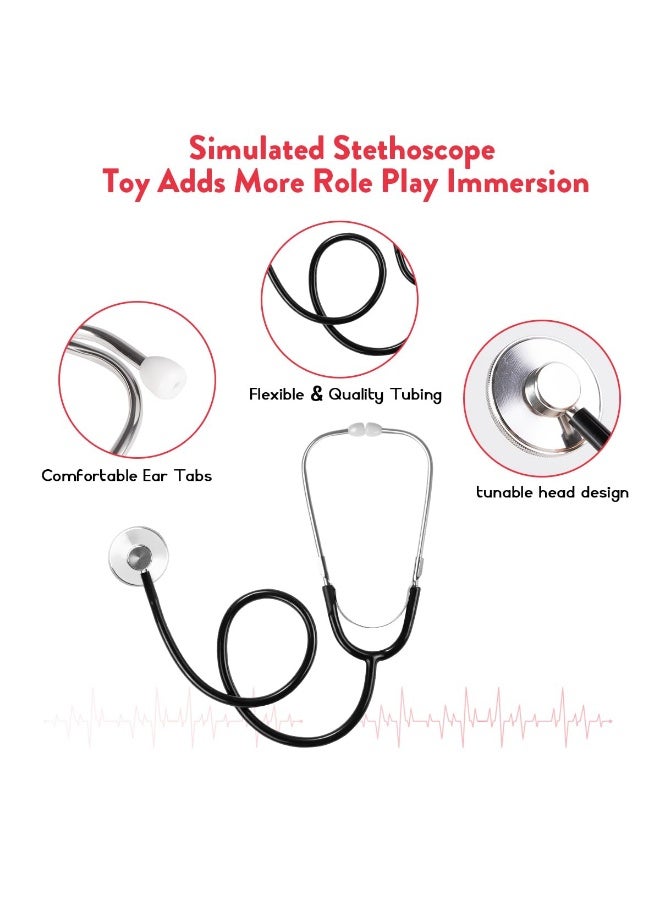 YelaJoy Meland Doctor Costume for Girls, Kids Scrubs with Lab Coat & Carry Bag, Doctor Dress Up, Career Day Role Play（Pink) - Image 3