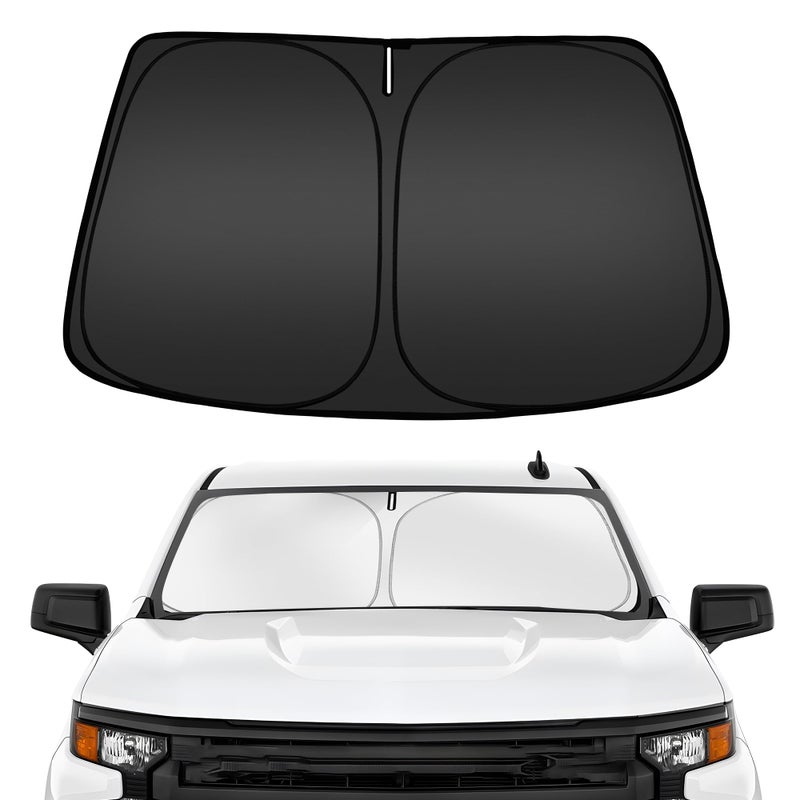 ARISMOTOR Windshield Sun Shade for Chevrolet Silverado 1500 20192025 2026 Custom Fit Foldable Front Window Sunshade Sun Visor Protector Block UV Rays Keep Your Car Cooler - Image 3