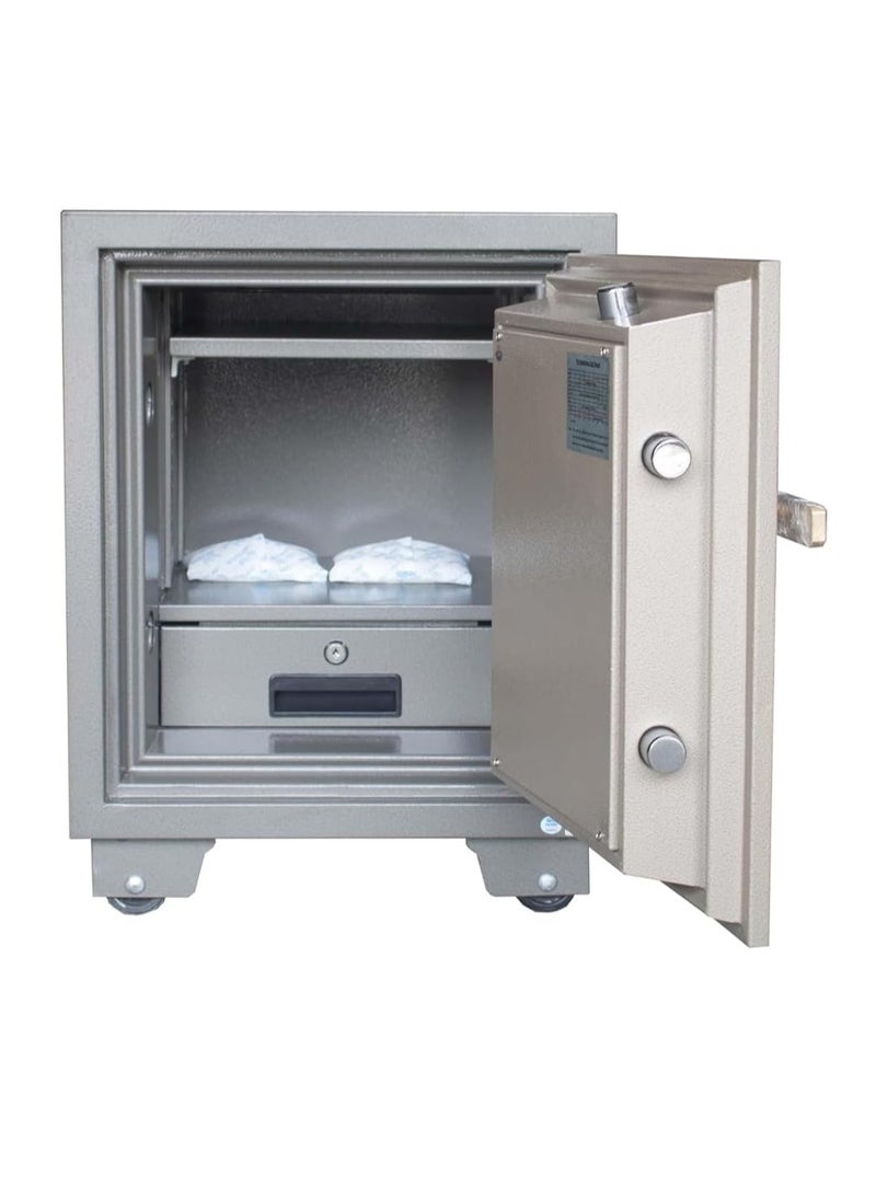 Protector - Protector PT60K Fireproof Safe for Home and Office with Adjustable Shelf, Double Lock, Side Lockable Inner Drawer (H60 x W46 x D46 cm, 100 kg) - Made in Vietnam - Image 1