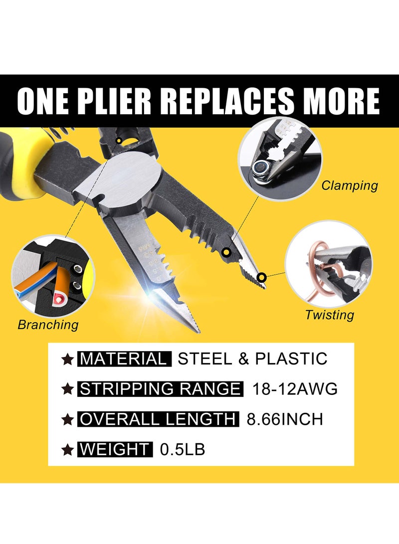 KASTWAVE Wire Stripper Plie 7-in-1 Multi-function Wire Stripping and Cutting Tool for Electric Cable Stripping, Cutting, and Crimping - Image 4
