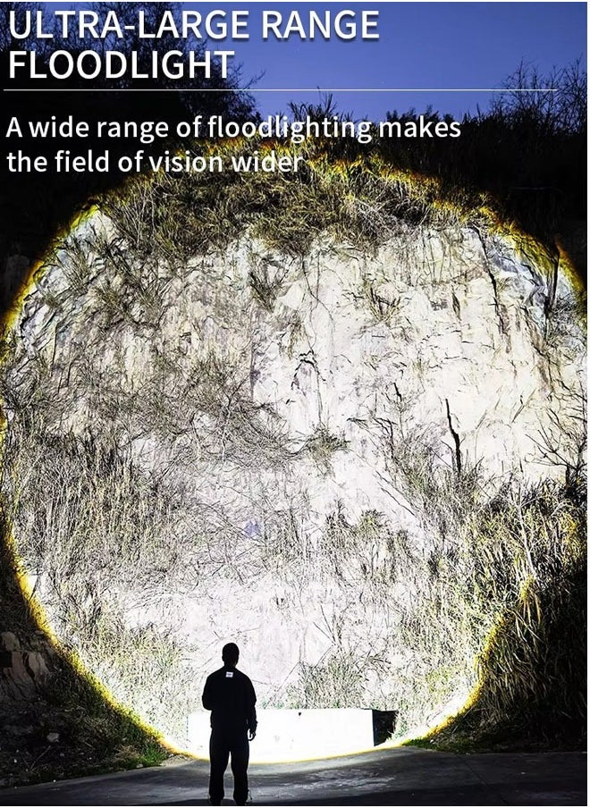 Generic - Camping Flashlight | 9 Modes High Lumen Waterproof Shockproof Flashlight | 1500m Zoomable 30W LED Camping Accessory | 5000mAh Rechargeable Battery for up to 10 Hours of Use | Magnetic Base with COB Side Light for Multiple Uses - Image 1