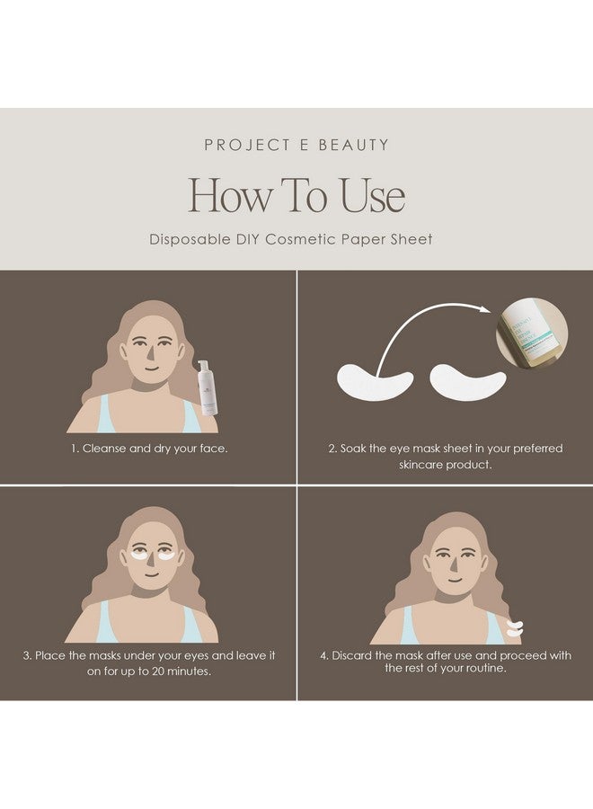 Project E Beauty Project E Beauty 500pcs Disposable DIY Non-Woven Eye Mask Paper DIY Cotton Eye Care Mask | for Skincare & Spa Salon Use | Cosmetic Facial Paper for Toner, Serum, or Lotion (500, Eye Zone) - Image 4