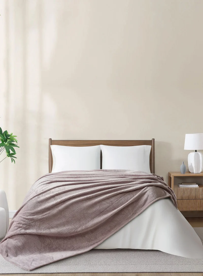Donetella Fleece Blanket, King Size 210x240 cm, 300 GSM, Waffle Texture - Lightweight Ultra Soft & Warm Solid Throw Blanket, Cozy for Sofa, Bed & Couch