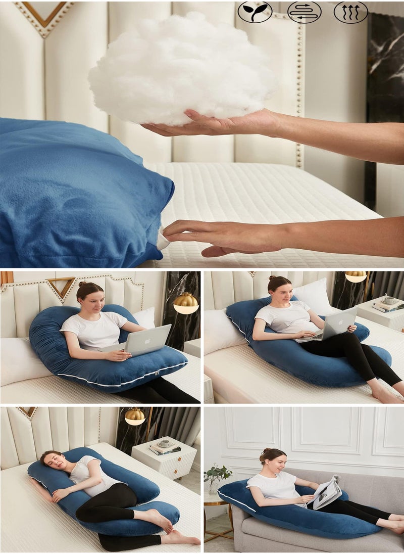 MissTiara - Comfort Pregnancy Pillow Maternity Body Support Nursing U Shape Pillow Velvet Pillowcase Removable 170*90*65cm - Image 1