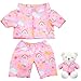 Bunnycool 2 Pcs PJs Bear Clothes Outfit Fit Most 1216 Inch Bears Stuffed Clothes Pajamas Plushy for Stuffed Pre Kindergarten ToysPinkPajamas - Image 2