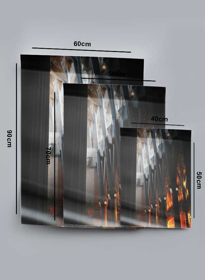 لوحة بوستر ديكور لوحة بدون فريم مع أربع قطع منفصلة من اللاصق ذو الوجهين تصميم صورة داخلية للمبنى غرفة النوم غرفة المعيشة وديكور المكتب - Image 4