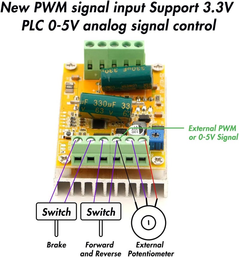 RioRand 300W 5-50V PWM DC Brushless Electric Motor Speed Controller with Hall-Less - Image 4