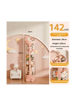 UKR UKR Tall Plush Toy Storage Organizer 142cm Vertical Stuffed Animal Holder with Easy Access Full-Length Zipper & Clear Display – Space-Saving Toy Storage Tower for Kids' Room and Nursery (Pink)  - Image 4