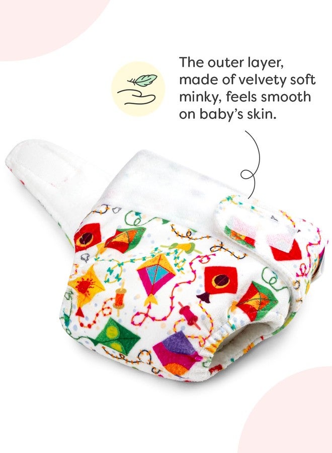 SuperBottoms Newborn UNO Premium Cloth Diaper with Insert (0 to 3m) | Washable & Reusable Diaper with Organic Cotton Pad | Superior Absorption | Waterproof | SuperDryFeel™ Layer | Super Soft & Gentle - Image 4
