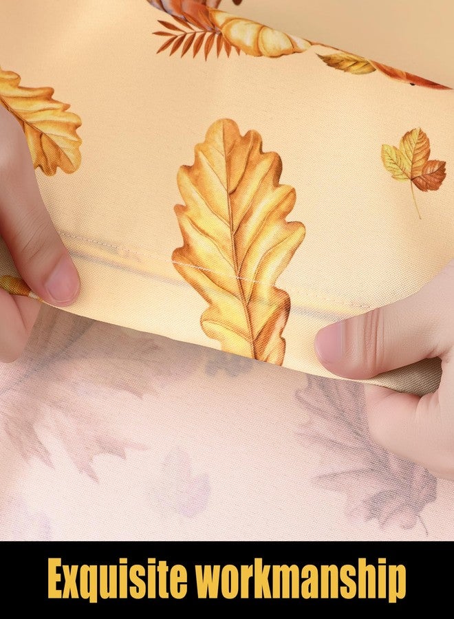 smiry مفرش طاولة مستطيل الشكل من سميري لعيد الشكر، مفارش طاولة مطاطية مقاومة للماء تناسب الطاولات بطول 6 أقدام، غطاء طاولة من البوليستر قابل للغسل لحفلات حصاد الخريف (قرع وعباد الشمس، 30 × 72 بوصة). - Image 5