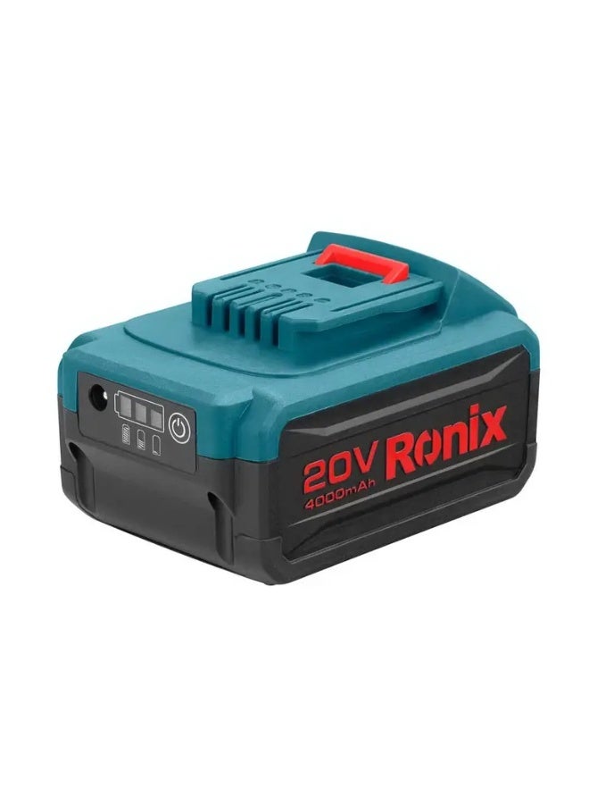Ronix 20V 4Ah Battery 8991 Brushless, LED Indicator 60min Charge, German Technology #Ronix 8991 - Image 2