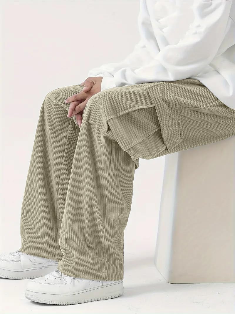 JVX Trouser for Men || Casual Trouser || Cargo Pant for Men || Mens Cargo (TROUSER-04) (in, Numeric, 30, Cream) - Image 2