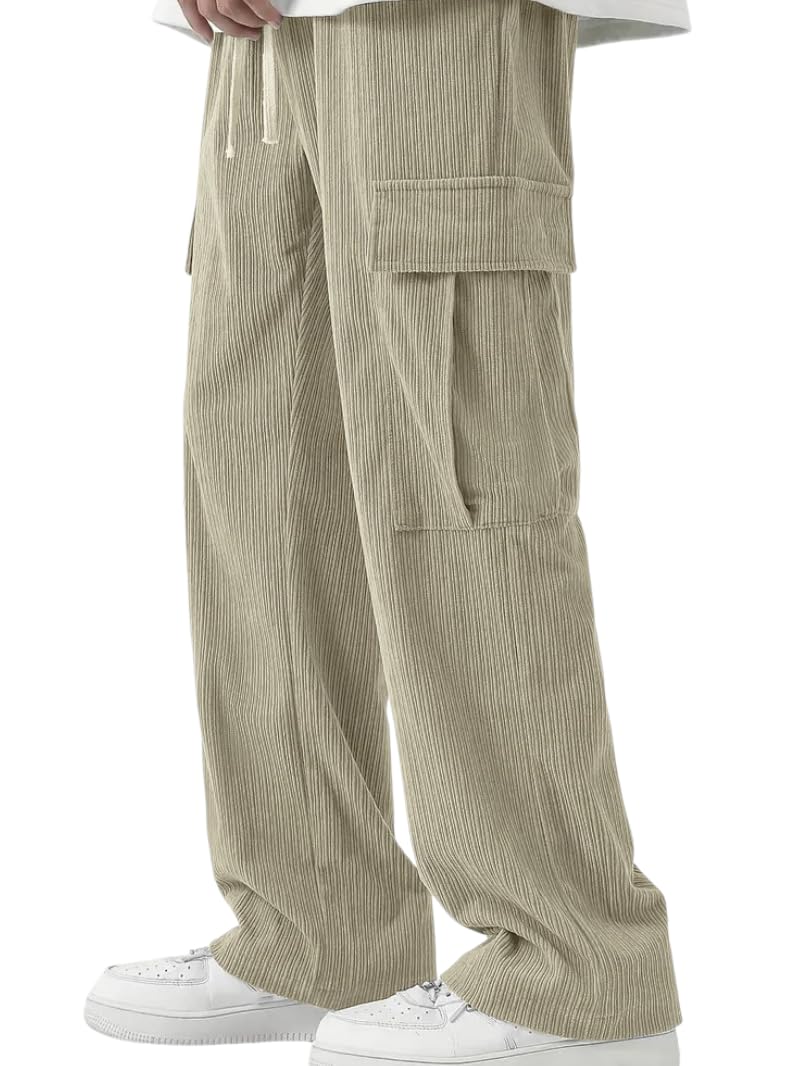 JVX Trouser for Men || Casual Trouser || Cargo Pant for Men || Mens Cargo (TROUSER-04) (in, Numeric, 30, Cream) - Image 4
