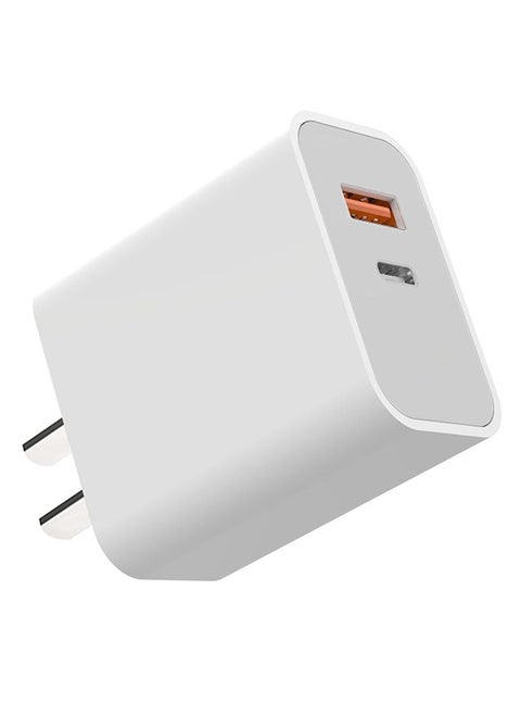 30W Dual-Port Charging Adapter, USB A+USB C Charger Plug, PD Fast Charger Compatible for Most Mobile Phones