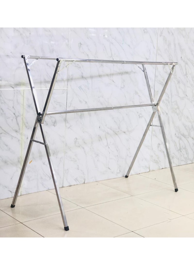 Multi-Function Foldable Clothes Drying Rack – Stainless Steel Garment Airer with Hanger Support - Image 3