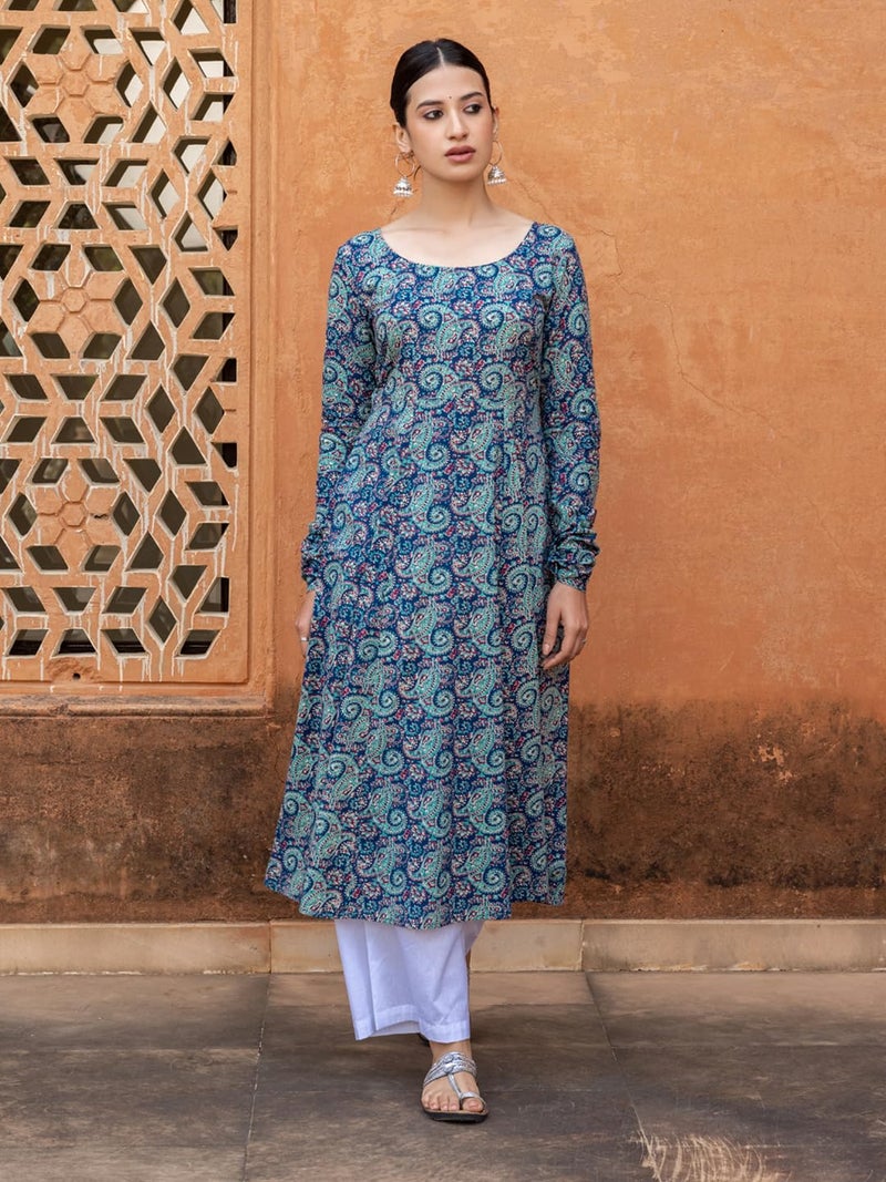 FIORRA Women Cotton Regular Anarkali Kurta - Image 3