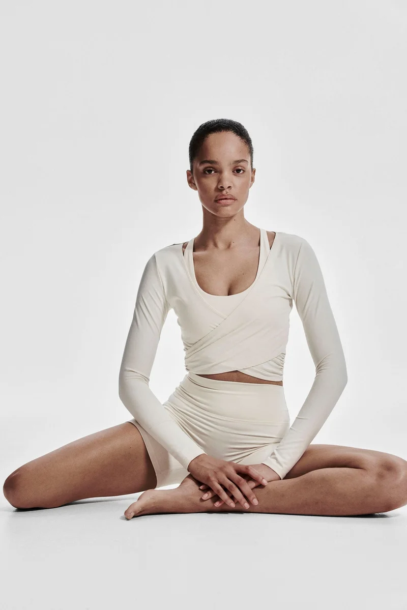 H&M Sports wrap top with SoftMove™