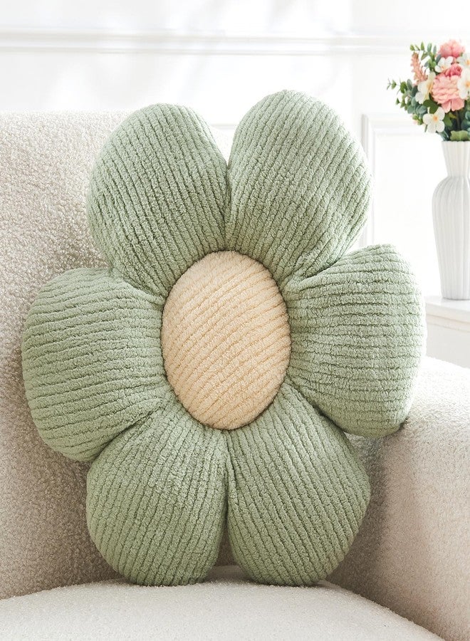 Mepherl Flower Throw Pillow,Sage Green Flower Shaped Pillow Decorative Throw Pillows for Sofa, Couch,Bed,15.7'' Soft Daisy Pillow Floor Seating Cushion for Home Decor - Image 1