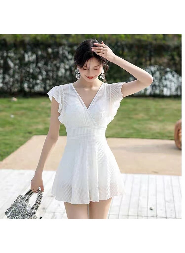 Generic - Womens Slimming Skirted Swimsuit 2024Wave 8533 White Wave 8533 White - Image 1