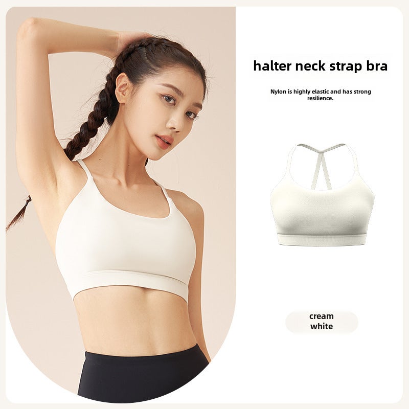 Seamless Sports Bra Yoga Fitness Crop Top White  - Image 3