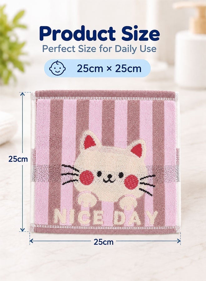 Super ZYouth 4 Pcs Baby Towels, Soft Absorbent Baby Washcloths with Cute Cartoon Designs, Gentle Face & Hand Towels for Bathing, Feeding and Daily Cleaning - Image 5