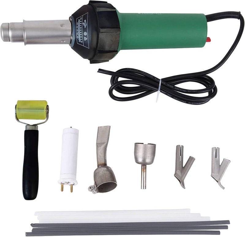 Eacam 1600W Hot Air Welding Machine Kit Plastics Heat-Welders Tools Set With Welding Speed Nozzle & Roller Rod - Image 1