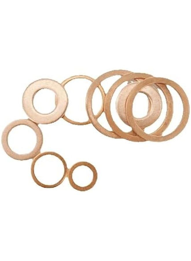 M18xOD22X1 5mm Solid Pure Copper Washer Gasket O Ring Sealing Spacer Kit 5Pcs - Image 4