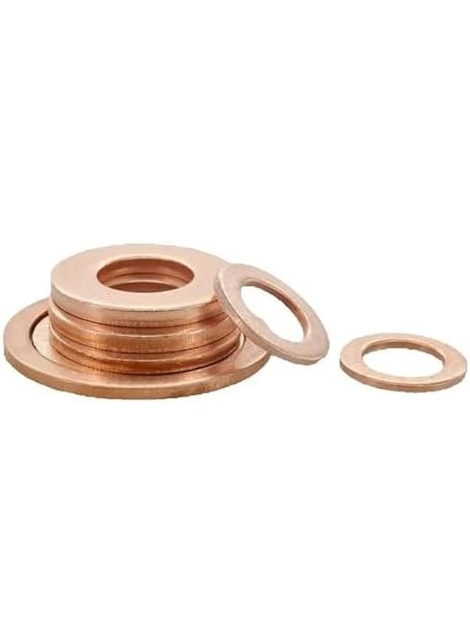 M18xOD22X1 5mm Solid Pure Copper Washer Gasket O Ring Sealing Spacer Kit 5Pcs - Image 5