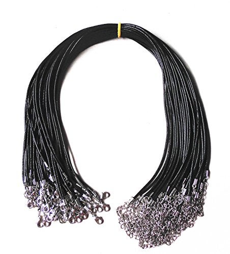 Glory Qin 10pcs Black Leather Necklace Cord Chain 1.5mm 2" Extension Chain (22 Inches) - Image 3