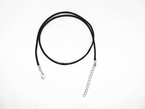 Glory Qin 10pcs Black Leather Necklace Cord Chain 1.5mm 2" Extension Chain (22 Inches) - Image 2