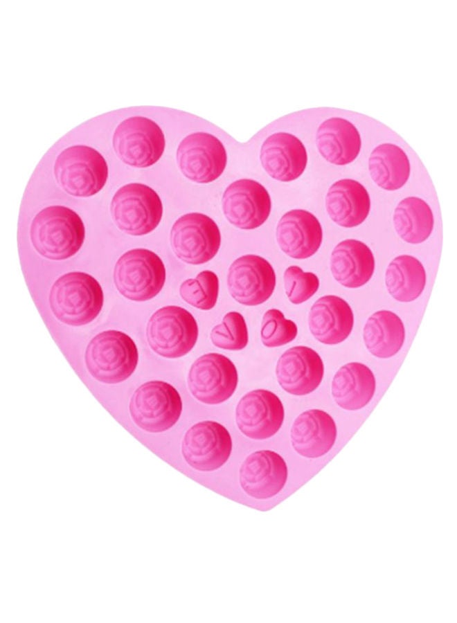NIBEMINENT 30-Rose Love Heart Shaped Cake Mould Pink - Image 2