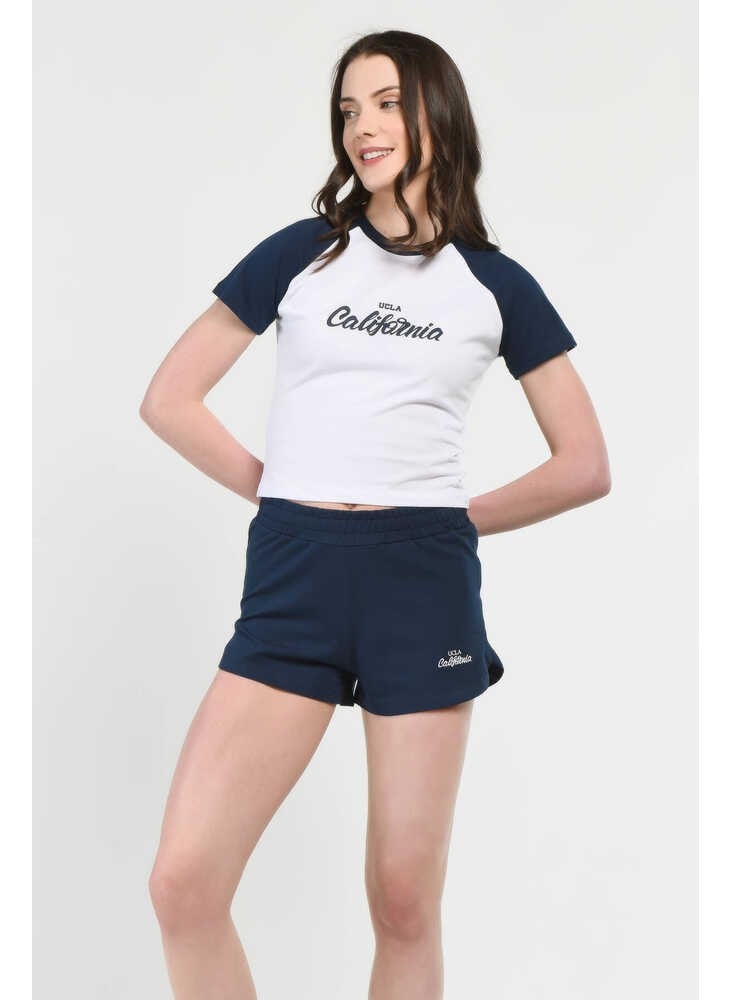 Courtney Navy Blue Knitted Shorts Printed Women's Knitted Shorts - pzsku/Z88EF51831BC6FD92B153Z/45/_/1730837591/b9187e1a-14a8-47e3-a167-4aaeb47496d3