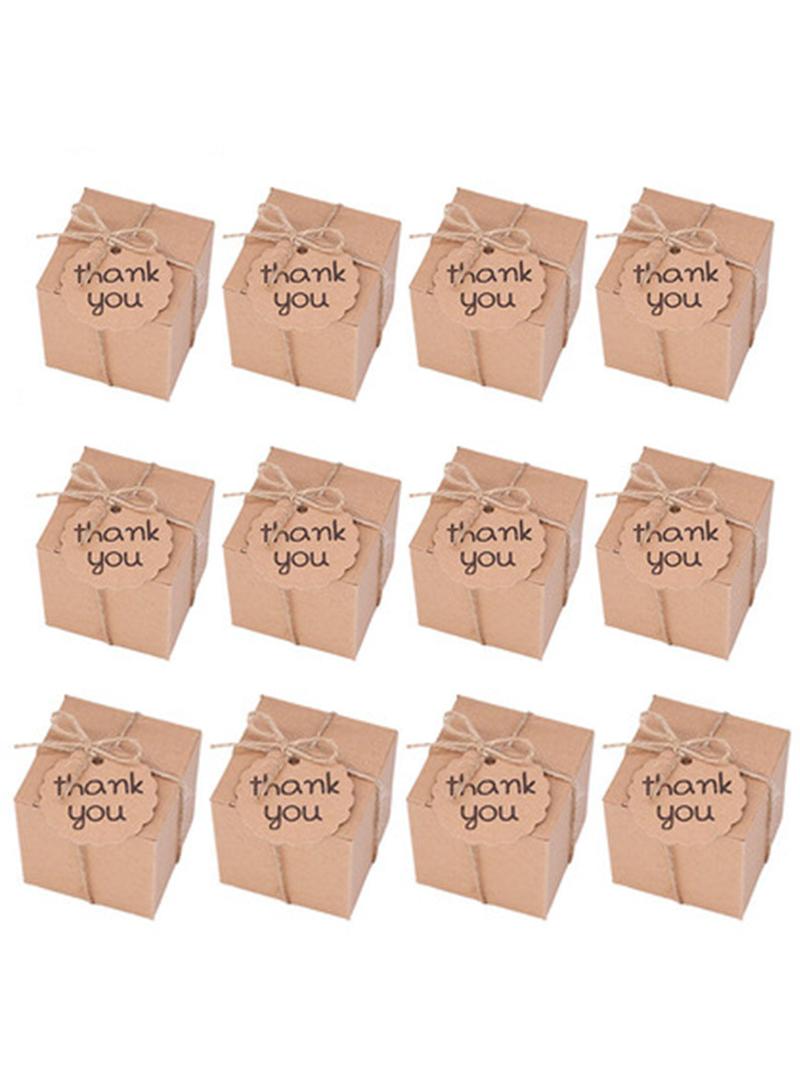 Y&D 50pcs Small Candy Boxes,Travel Suitcase Favor Boxes with Burlap Twine, Mini Vintage Kraft Candy Favor Boxes Gift Bags for Wedding Bridal Shower Travel Theme Party Supplies Party Rustic Candy Boxes  - Image 4