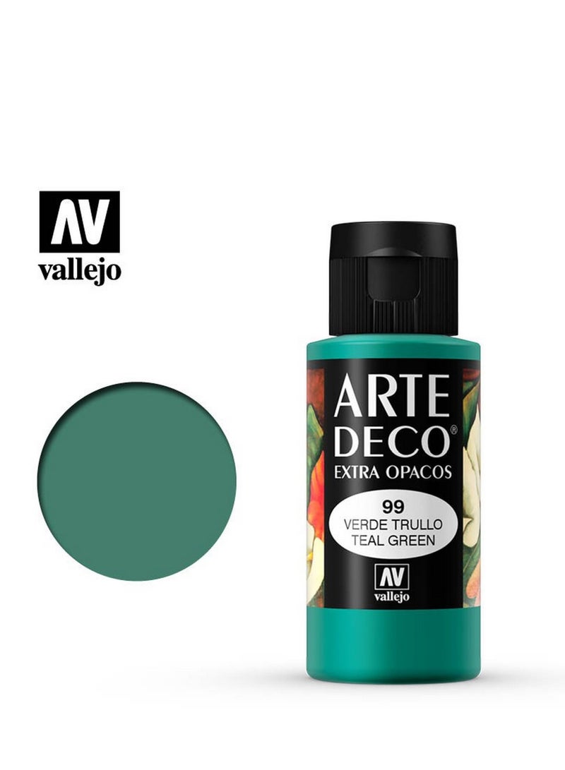 فاليجو طلاء أكريليك آرت ديكو 099 أخضر مزرق، 60 مل - جودة ممتازة للفنون والحرف اليدوية والمشاريع المنزلية