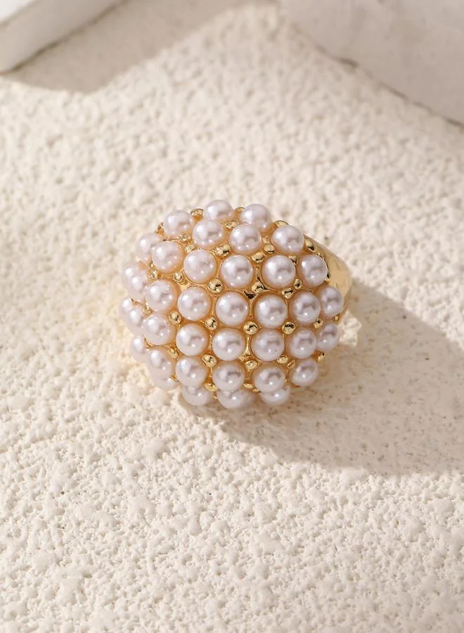 تايك تو خاتم مزين بلؤلؤ صناعي