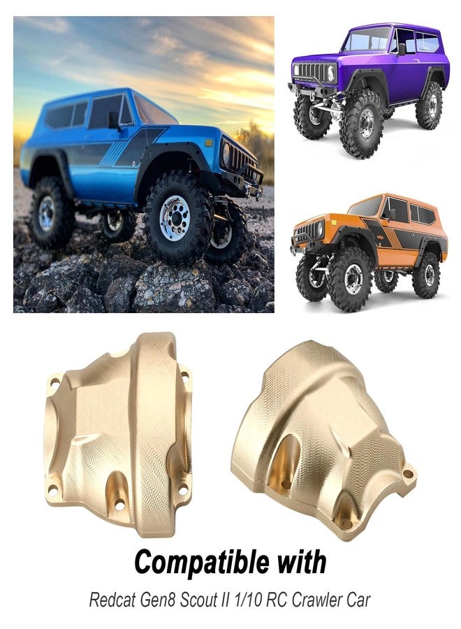 Hobbypark Brass Axle Diff Cover Differential Heavy Weight (Front & Rear) for Redcat Gen8 Scout II 1/10 RC Crawler Car (2-Pack) - Image 3