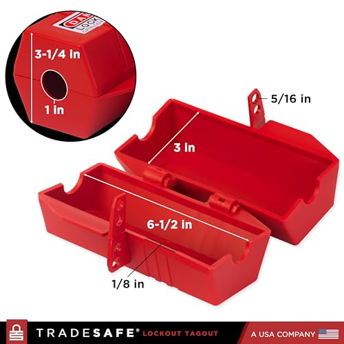 TRADESAFE Plug Lock for Lockout Tagout - 220 Volt Power Cord Lockout, Large Electrical Plug Lock, Industrial Grade Electrical Plug Lockout Device, OSHA Compliant Red - Image 2