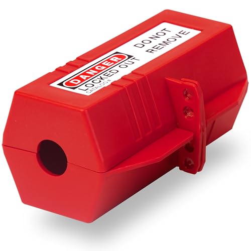 TRADESAFE Plug Lock for Lockout Tagout - 220 Volt Power Cord Lockout, Large Electrical Plug Lock, Industrial Grade Electrical Plug Lockout Device, OSHA Compliant Red - Image 1